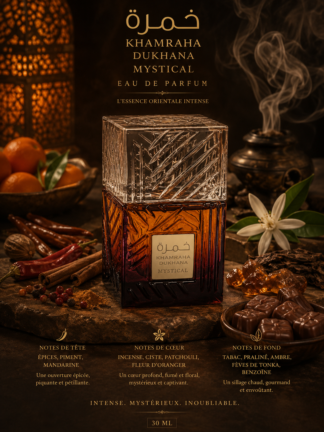 Eau de Parfum Khamrah Dukhan - Lattafa 50Ml