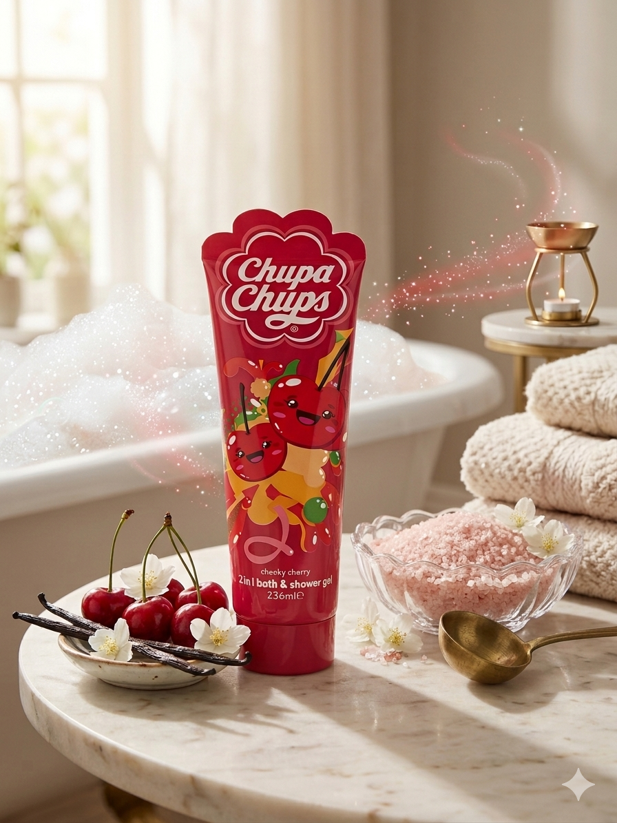 Gel douche Chupa Chups & bain moussant - cerise 🍒