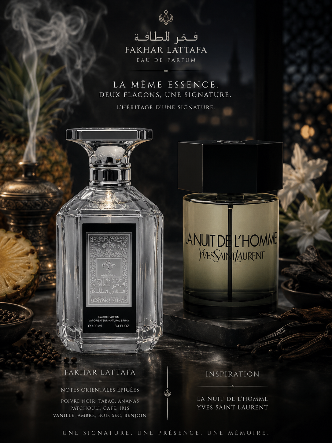 Parfum Ameer Al Arab - Asdaaf 100 ML / Inspiration : La Nuit de l'homme - YSL