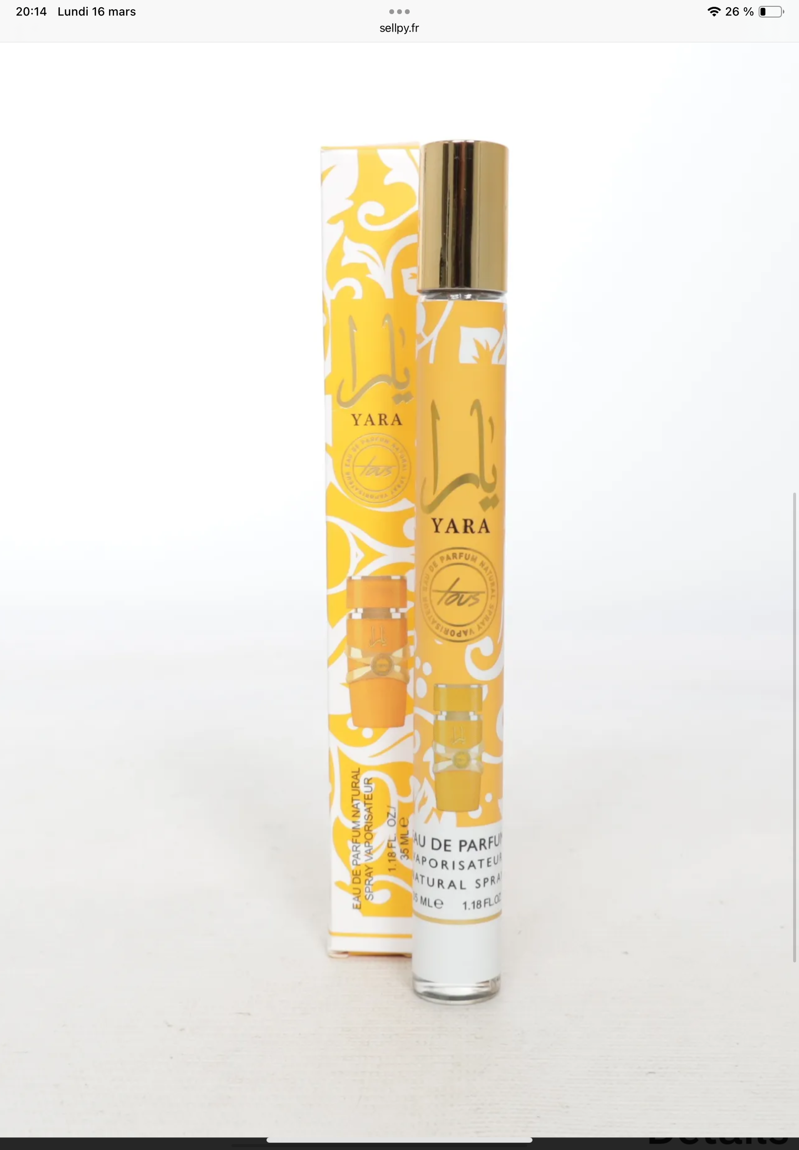 Parfum de poche Yara orange 35ml