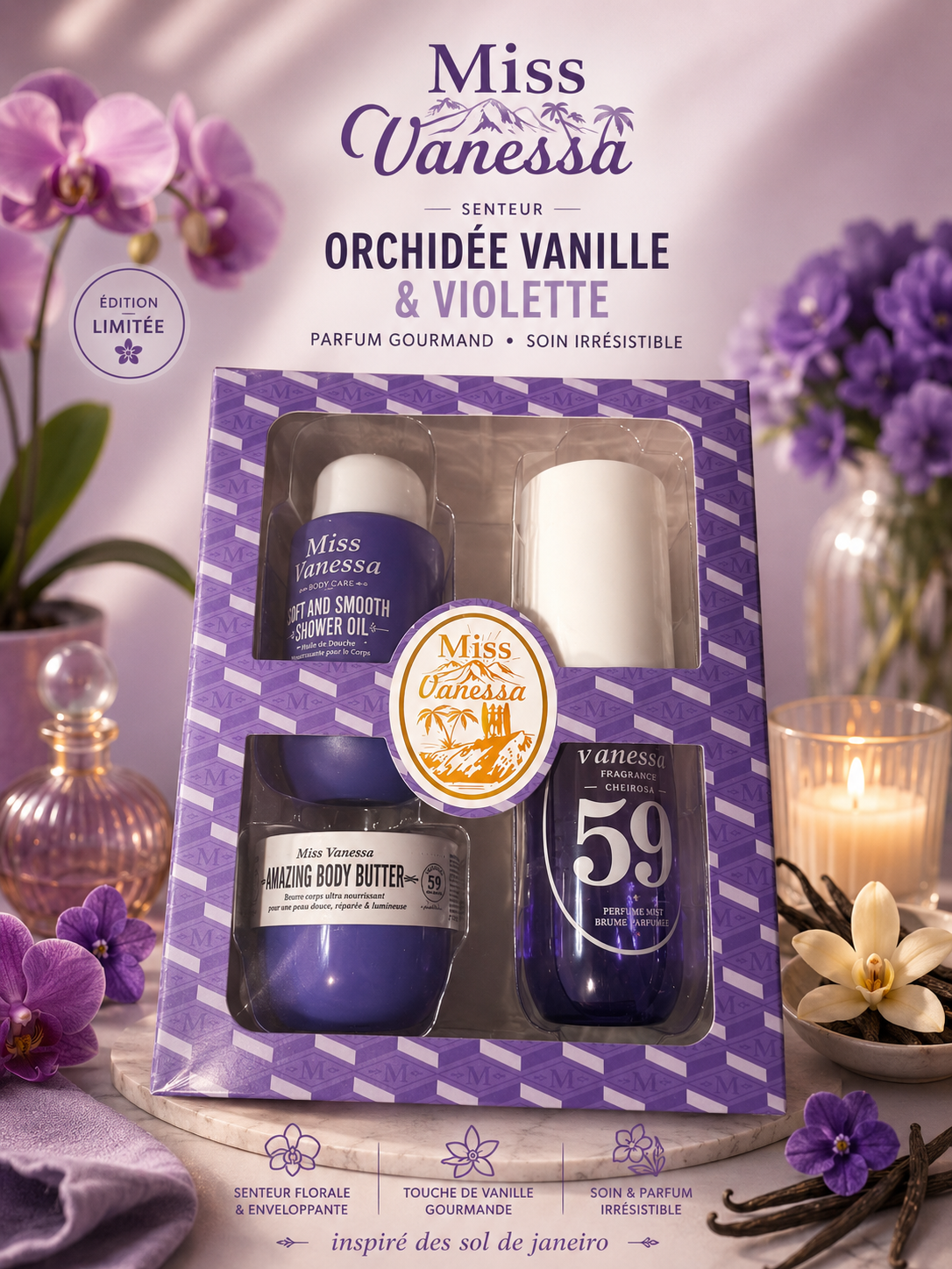 Coffret N•59 / orchidée vanille & violette 🪻💜