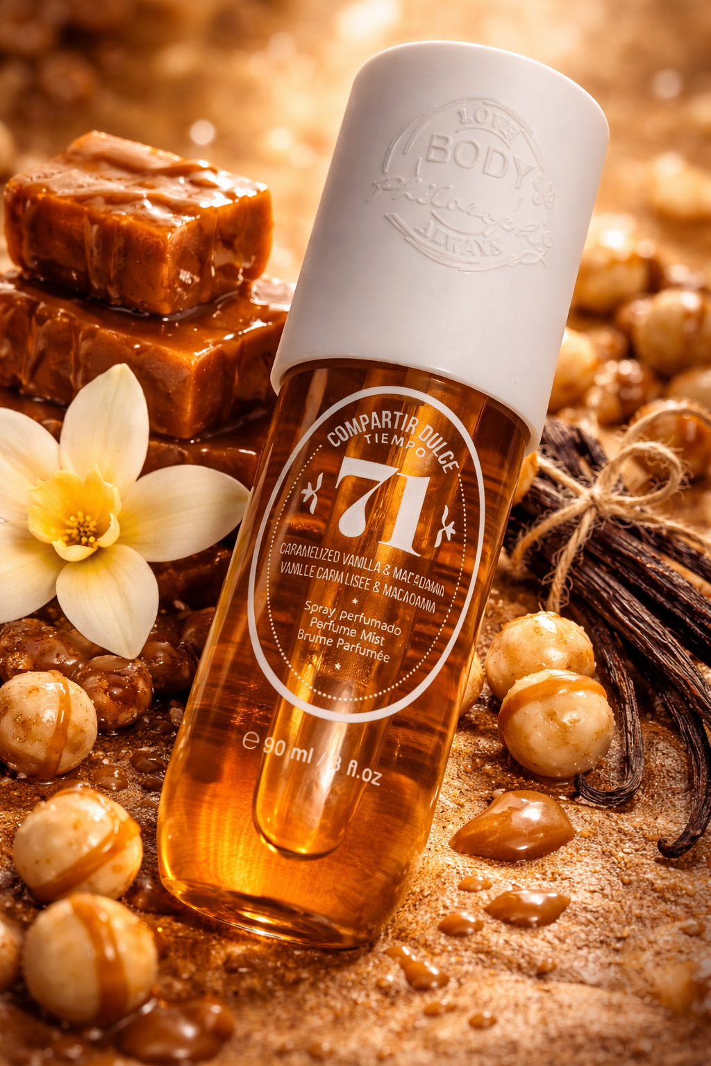 Brume Corporelle N°71 – Vanille Caramélisée & Macadamia✨