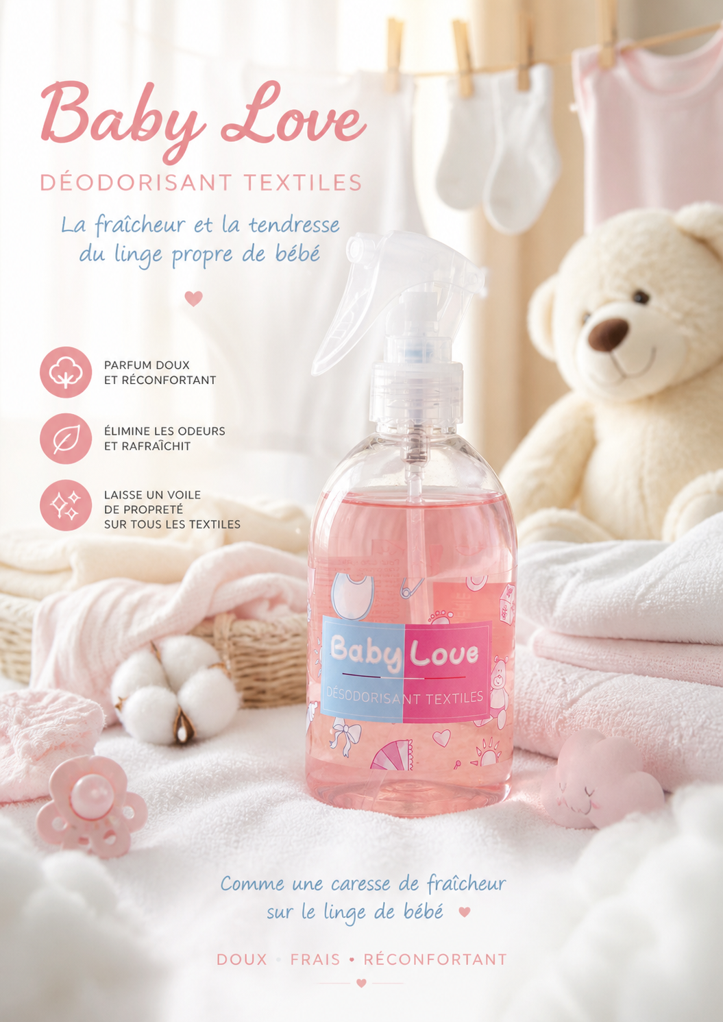 Spray textile baby love ( odeur de propre Bébé) 250ml